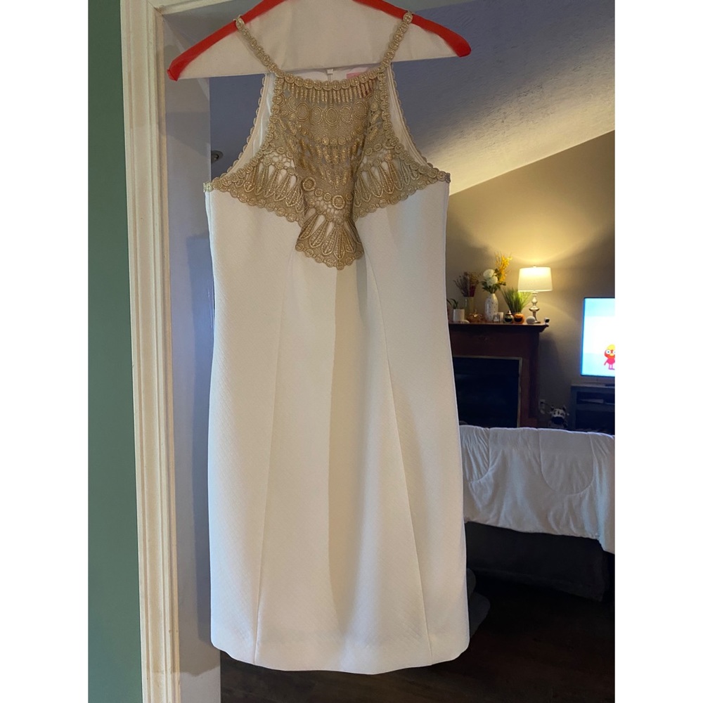Lilly Pulitzer Gold and White Dress